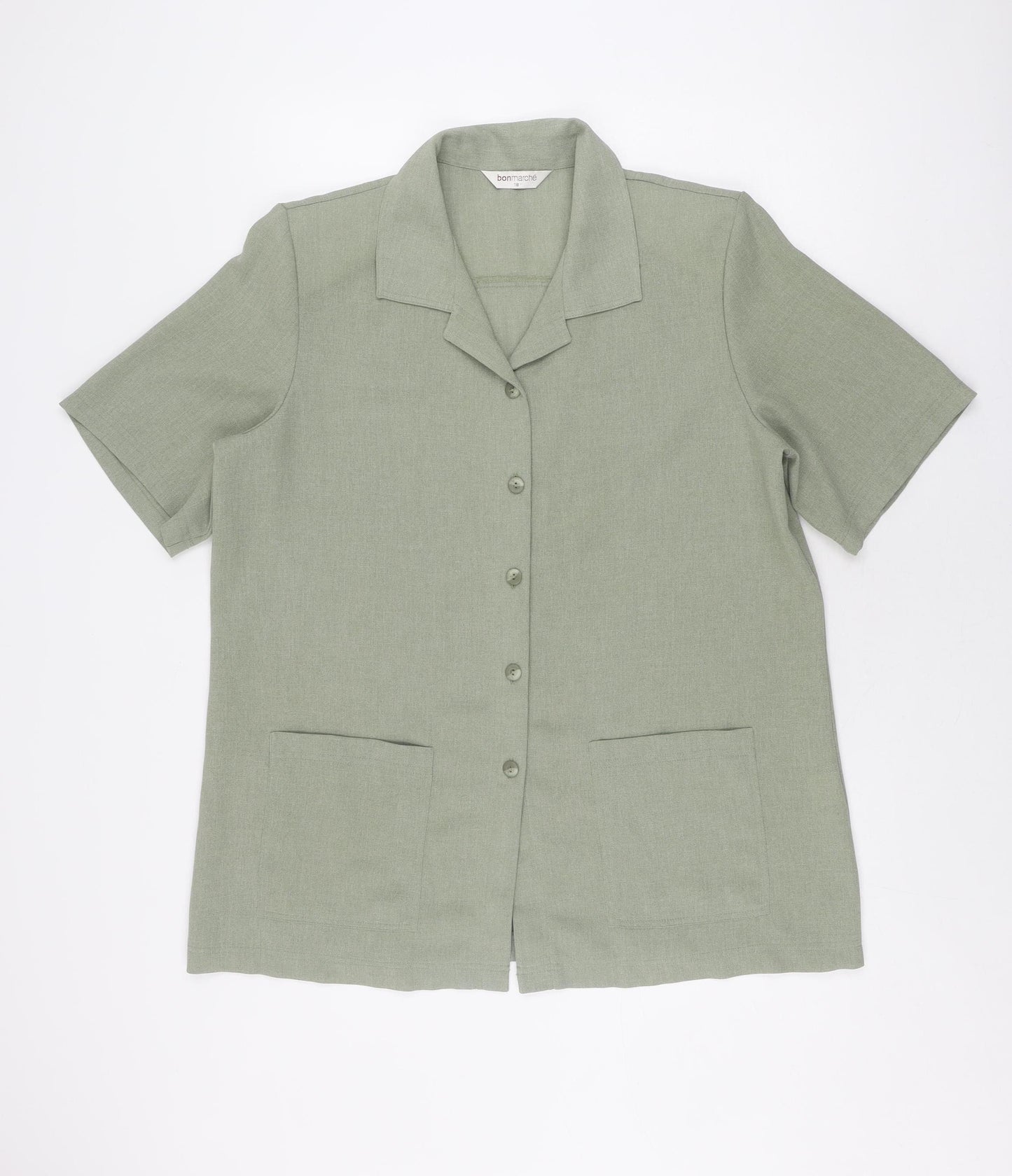 Bonmarché Women's Green Button-Up Shirt Size 18