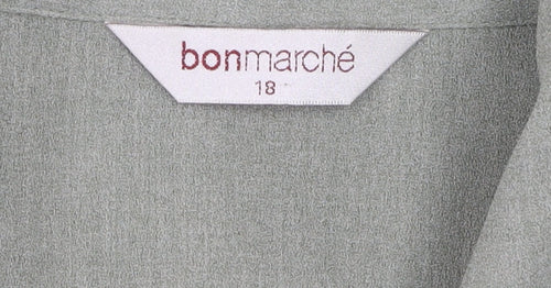 Bonmarché Women's Green Button-Up Shirt Size 18