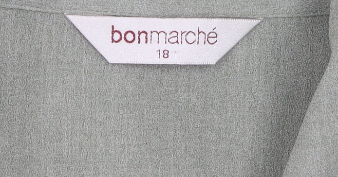 Bonmarché Women's Green Button-Up Shirt Size 18