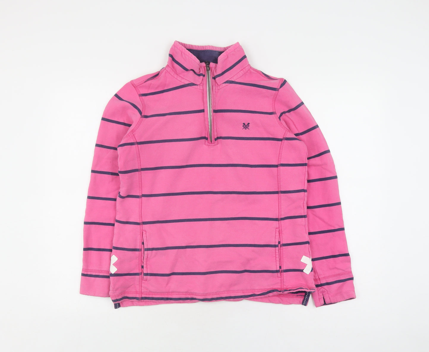 Crew Clothing Women's Pink Striped Pullover Sweatshirt Size 12