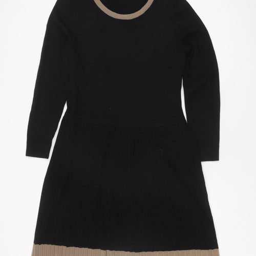 Jaeger Women's Black Wool Knee-Length Dress