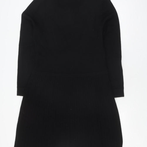 Jaeger Women's Black Wool Knee-Length Dress