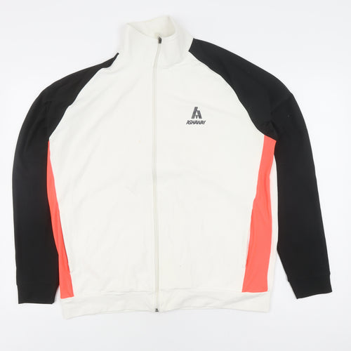 Ashaway Men's Track Jacket XL White Polyester Full Zip