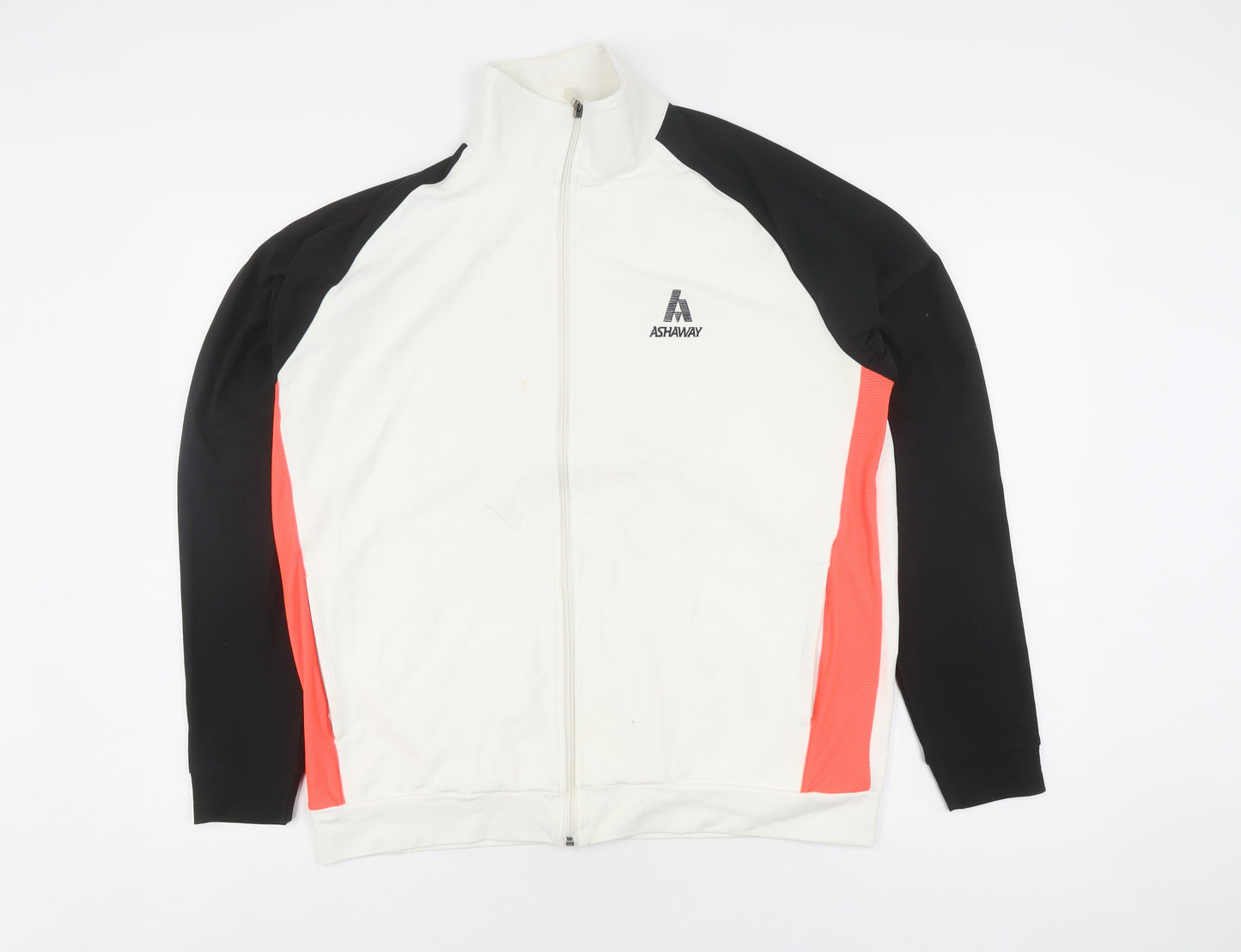Ashaway Men's Track Jacket XL White Polyester Full Zip