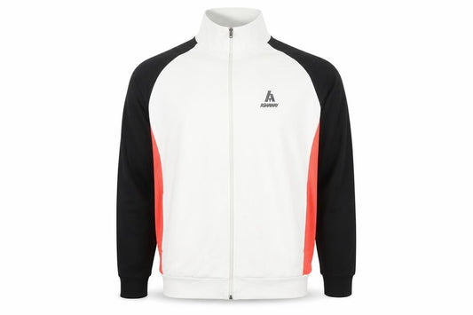 Front view of Ashaway Men's Track Jacket XL White Polyester Full Zip