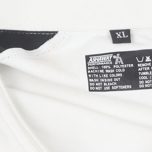Ashaway Men's Track Jacket XL White Polyester Full Zip