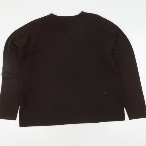 Style by EWM Women's Brown V-Neck Jumper Size 22/24