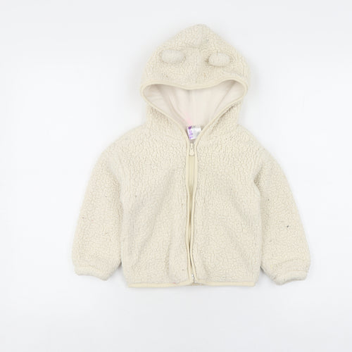 Gap Boys Ivory Hooded Fleece Jacket - Size 4 Years