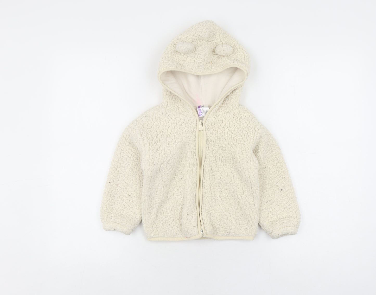 Gap Boys Ivory Hooded Fleece Jacket - Size 4 Years