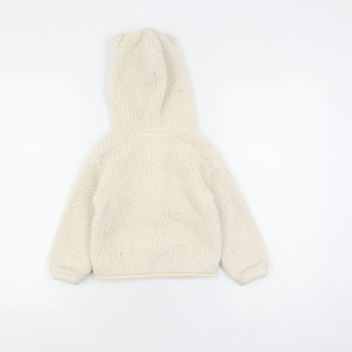 Gap Boys Ivory Hooded Fleece Jacket - Size 4 Years