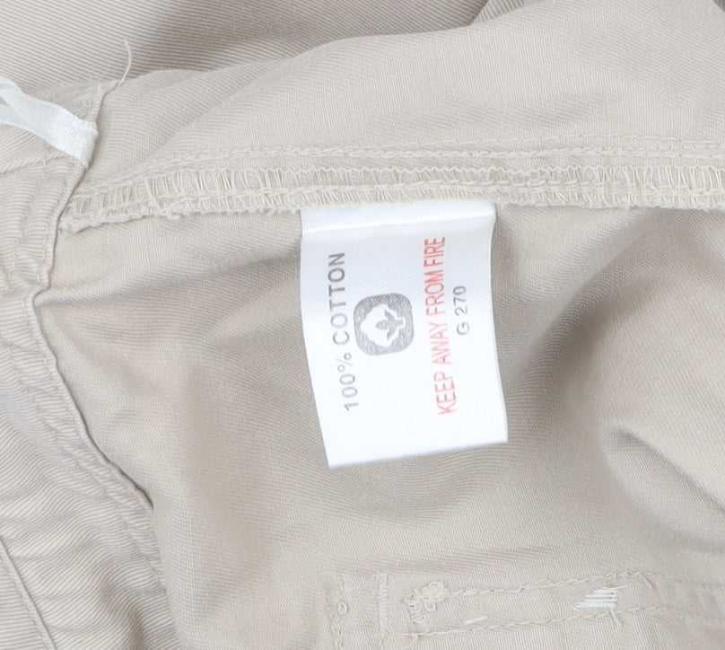 EWM Women's Beige Cargo Trousers, Size 16, Cotton