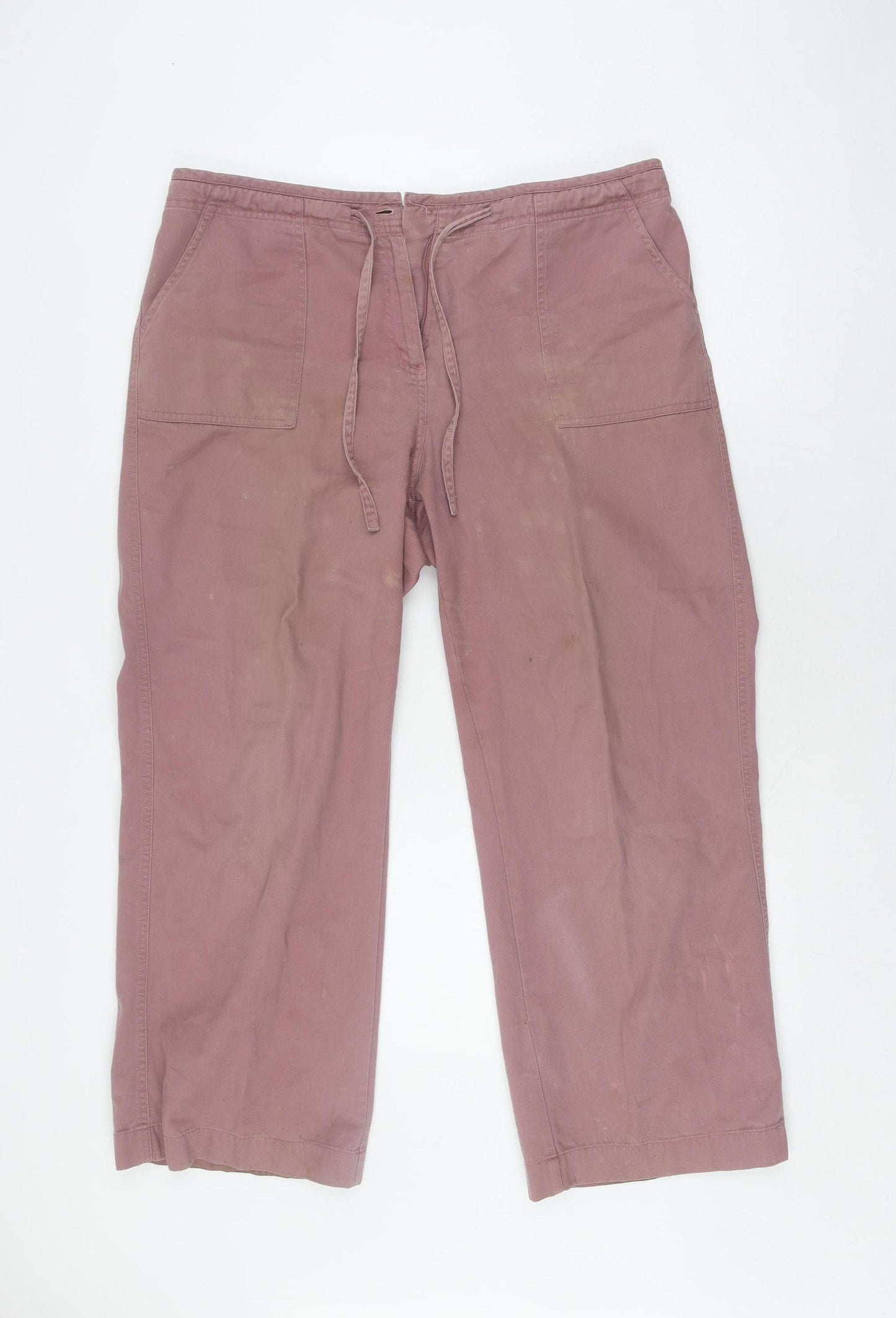 EWM Women's Pink Cropped Trousers Size 16