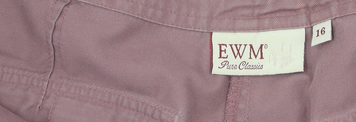 EWM Women's Pink Cropped Trousers Size 16