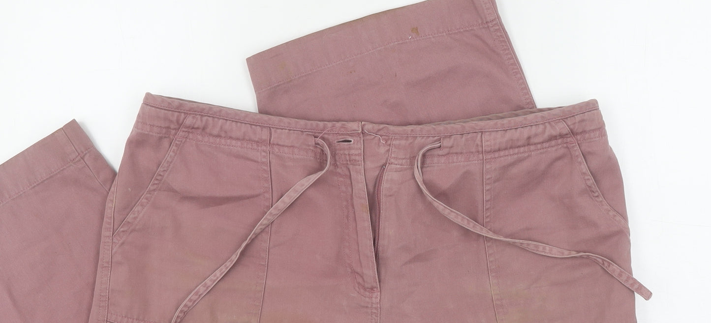 EWM Women's Pink Cropped Trousers Size 16