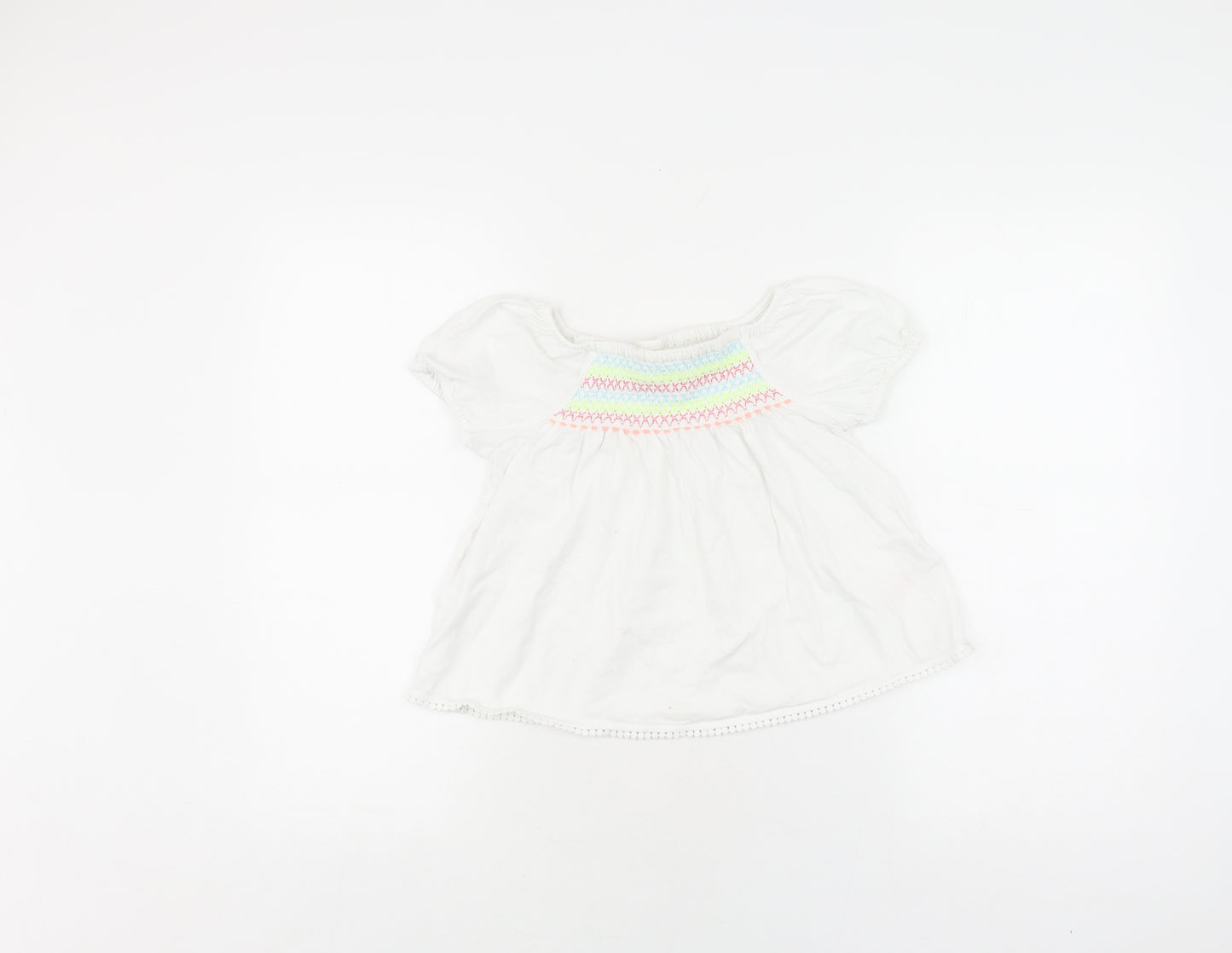 Monsoon Girls White Embroidered Cotton Blouse 7-8 Years