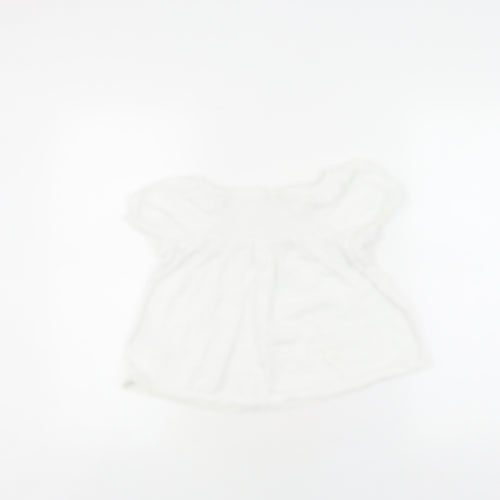 Monsoon Girls White Embroidered Cotton Blouse 7-8 Years