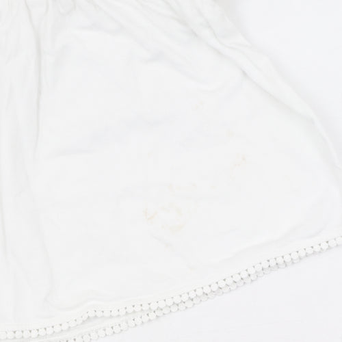Monsoon Girls White Embroidered Cotton Blouse 7-8 Years