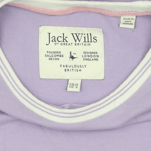 Jack Wills Women's Purple T-Shirt Dress Size 10