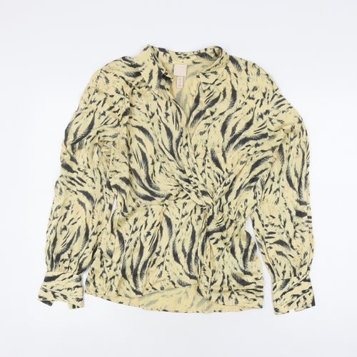 H&M Women's Multicoloured Wrap Blouse, Size 12