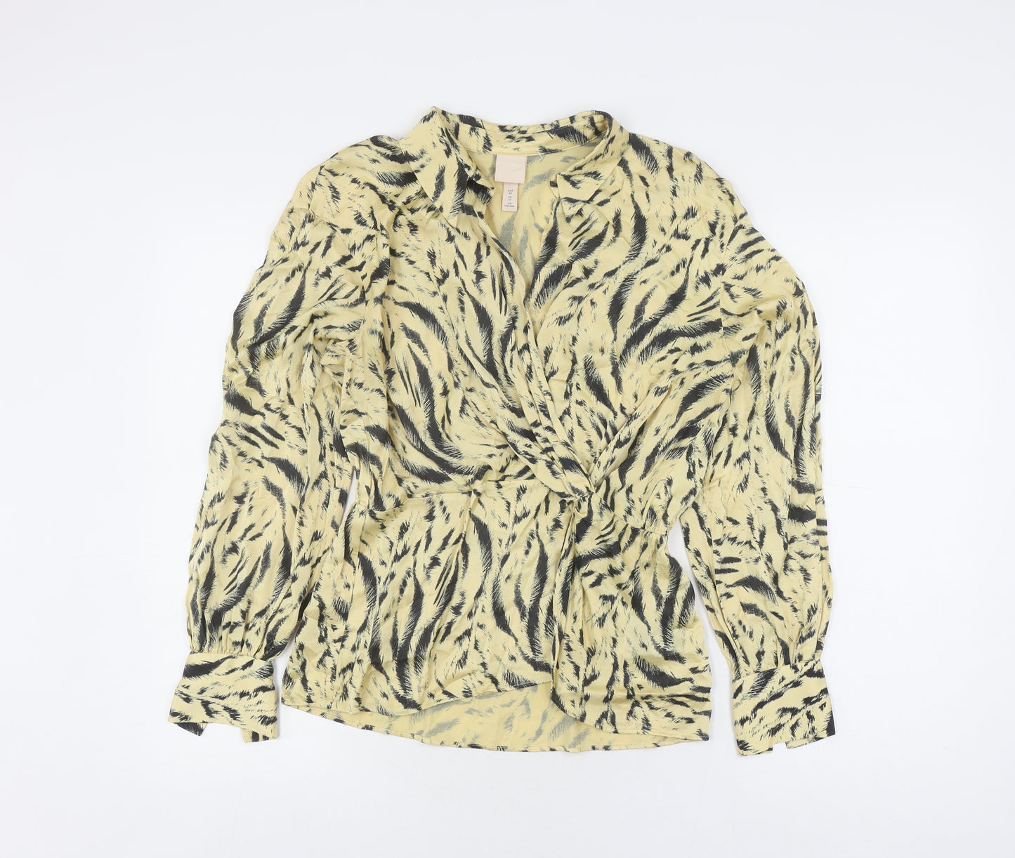 H&M Women's Multicoloured Wrap Blouse, Size 12