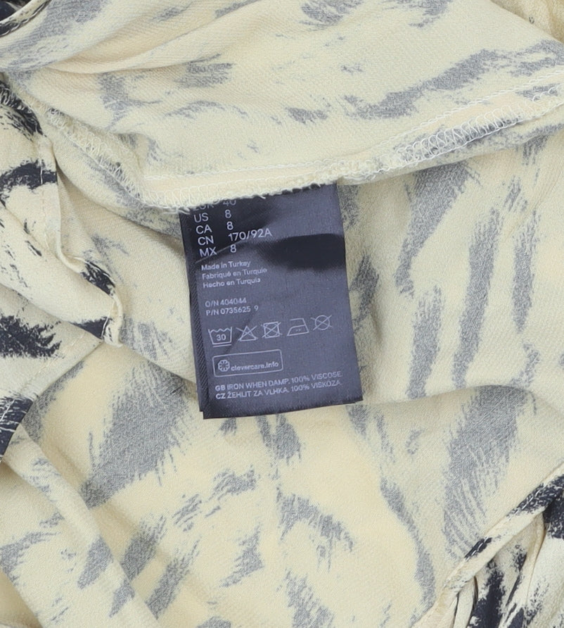 H&M Women's Multicoloured Wrap Blouse, Size 12