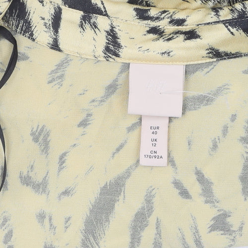 H&M Women's Multicoloured Wrap Blouse, Size 12