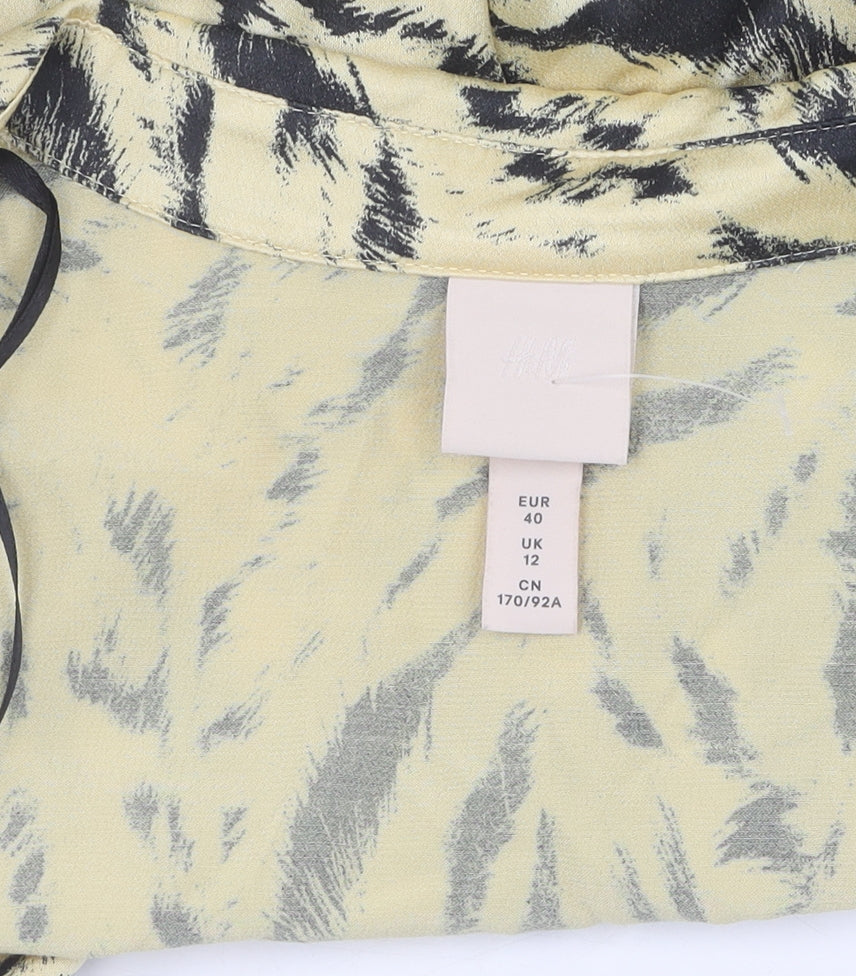 H&M Women's Multicoloured Wrap Blouse, Size 12