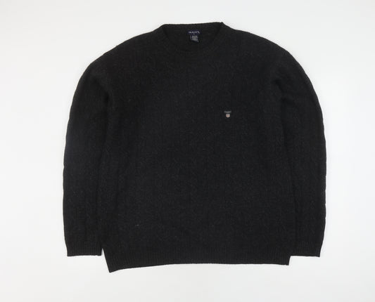 GANT Men's Black Wool Pullover Jumper Size L