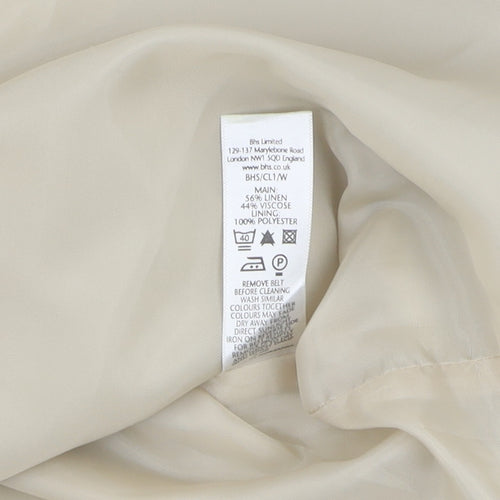 BHS Women's Beige Shift Dress - Size 12, Casual Spring