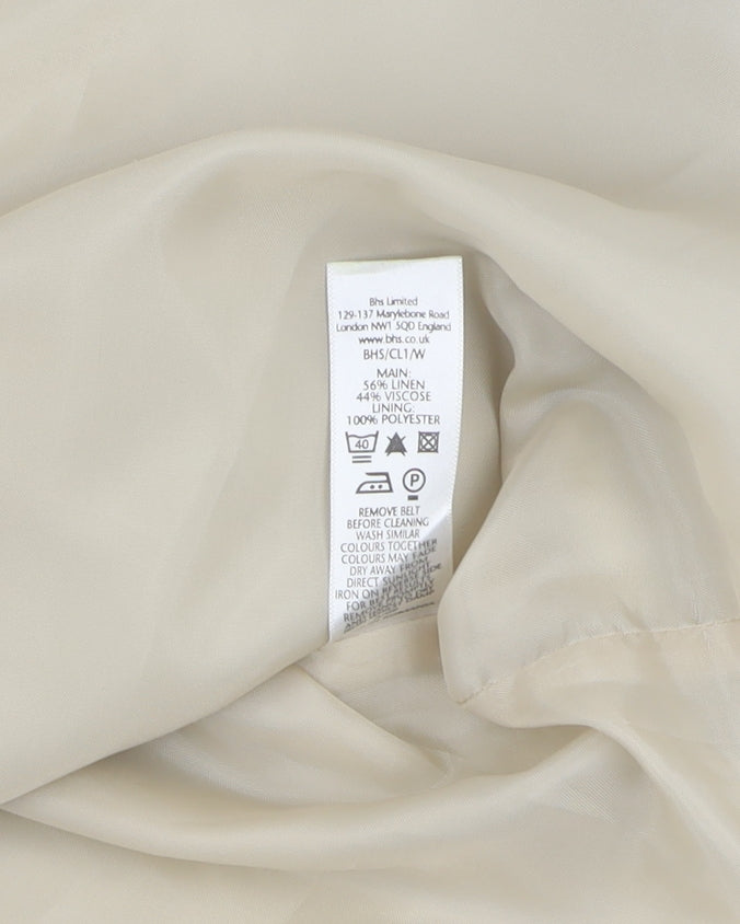 BHS Women's Beige Shift Dress - Size 12, Casual Spring