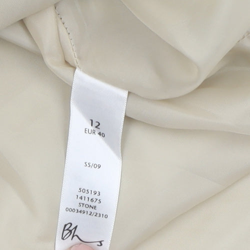 BHS Women's Beige Shift Dress - Size 12, Casual Spring