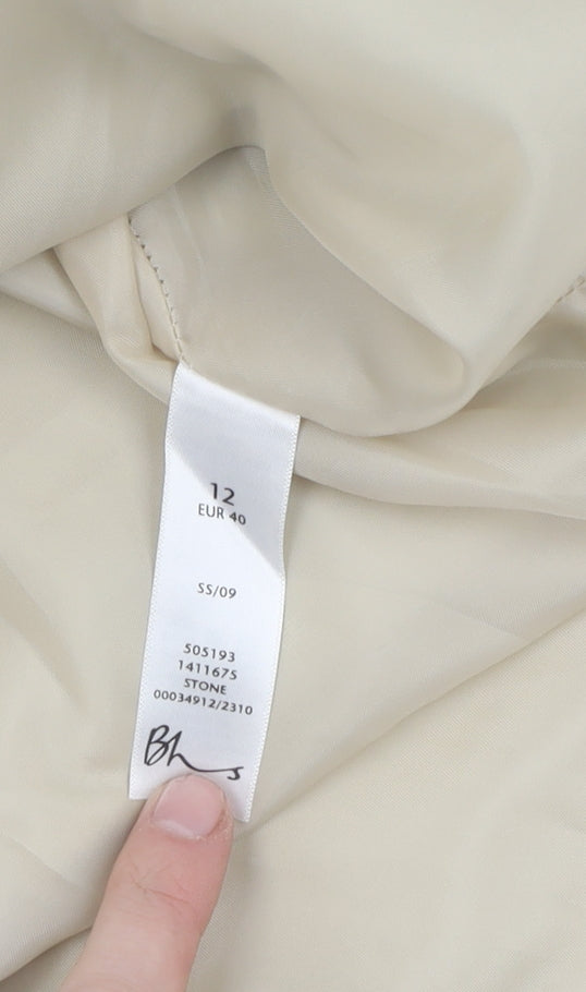 BHS Women's Beige Shift Dress - Size 12, Casual Spring