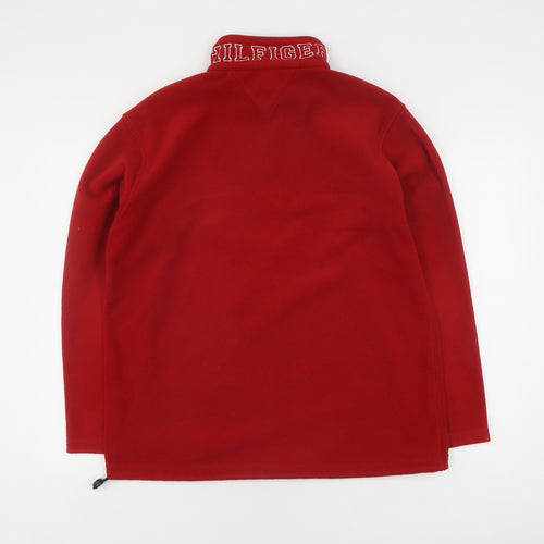 Tommy Hilfiger Men's Red 1/4 Zip Sweatshirt M