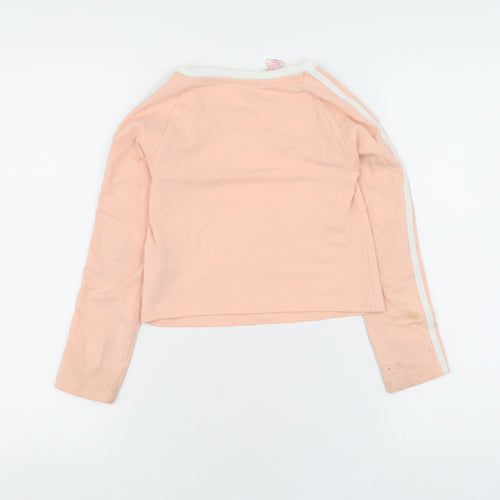 Adidas Girls Pink Cropped T-Shirt, Long Sleeve, Size 7-8