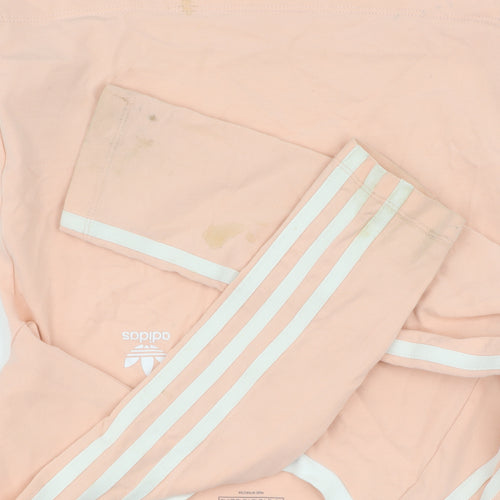 Adidas Girls Pink Cropped T-Shirt, Long Sleeve, Size 7-8