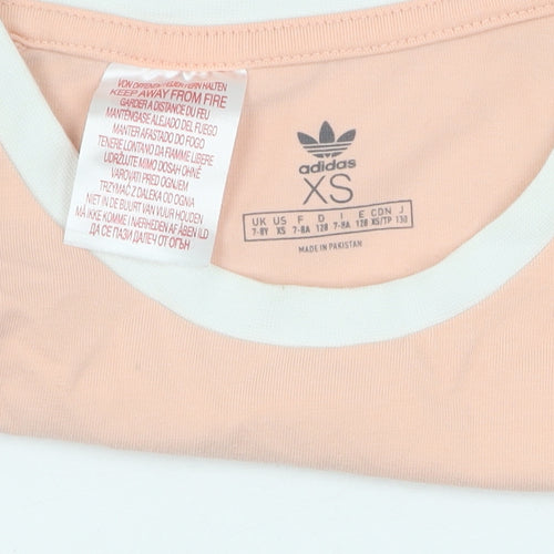 Adidas Girls Pink Cropped T-Shirt, Long Sleeve, Size 7-8