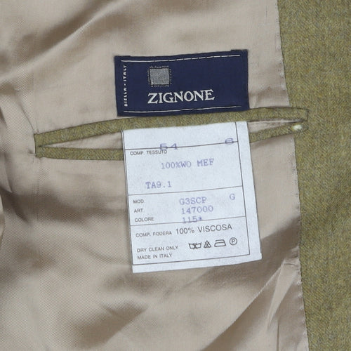 Zignone Men's Brown Wool Blazer UK Size 44