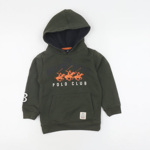 Beverly Hills Polo Club Boys Green Pullover Hoodie 5-6 Years