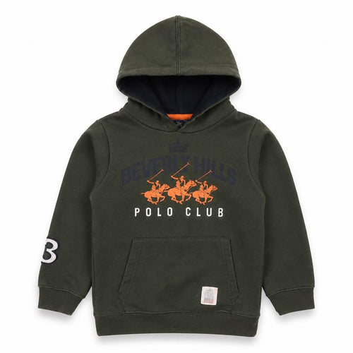 Beverly Hills Polo Club Boys Green Pullover Hoodie 5-6 Years
