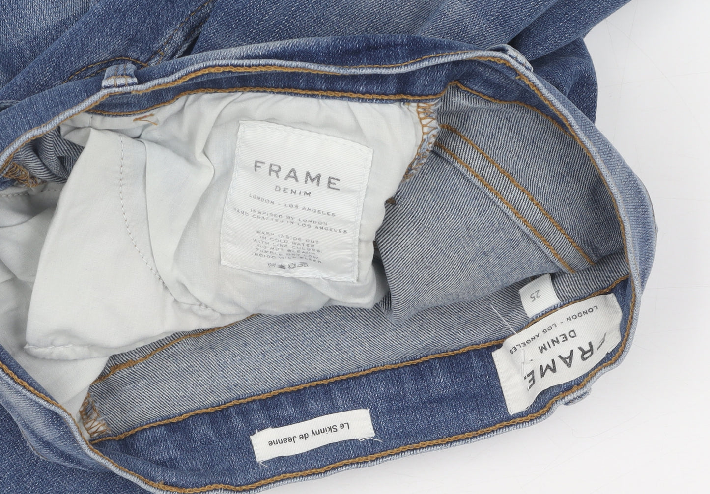 Frame Women's Blue Skinny Jeans Size 25, Distressed