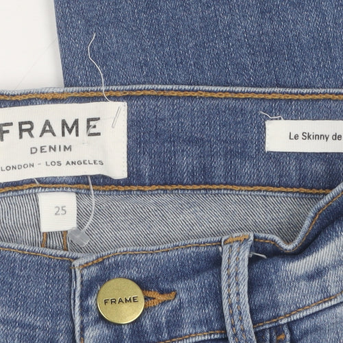 Frame Women's Blue Skinny Jeans Size 25, Distressed