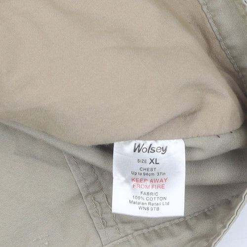 Wolsey Men's Beige XL Bomber Jacket Full Zip Casual