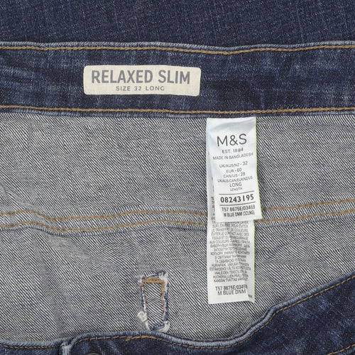 Marks and Spencer Women's Blue Relaxed Slim Jeans