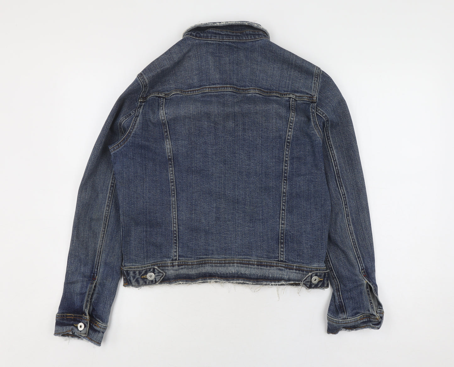Zara Women's Blue Denim Jacket Size 14 Casual Style