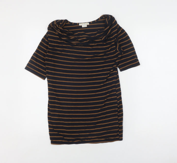 Mamas & Papas Women's Black Striped Cowl Neck T-Shirt
