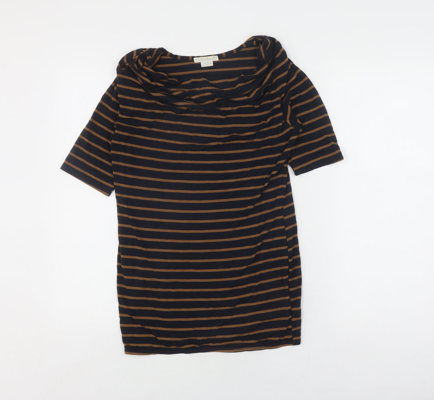 Mamas & Papas Women's Black Striped Cowl Neck T-Shirt