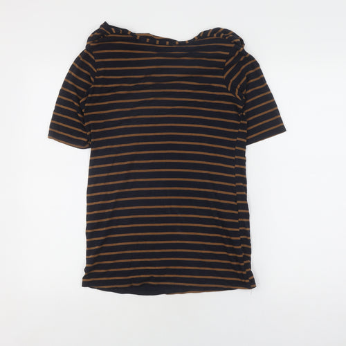 Mamas & Papas Women's Black Striped Cowl Neck T-Shirt