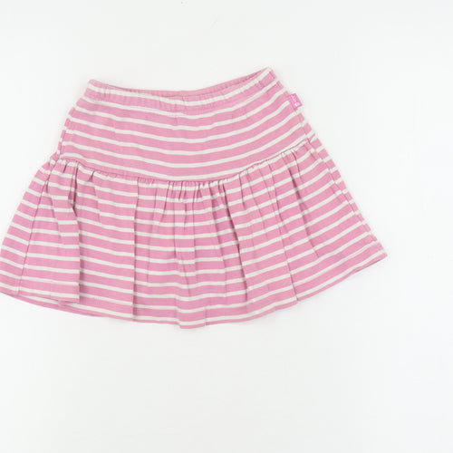 JoJo Maman Bébé Girls Pink Stripe A-Line Skirt 12-24 Months