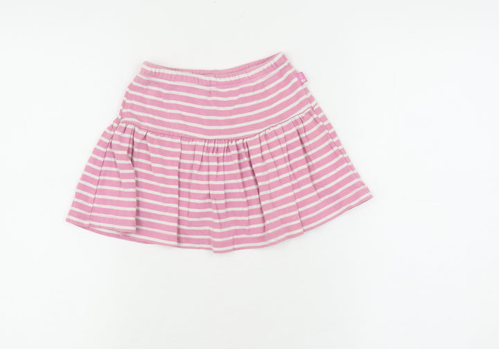 JoJo Maman Bébé Girls Pink Stripe A-Line Skirt 12-24 Months