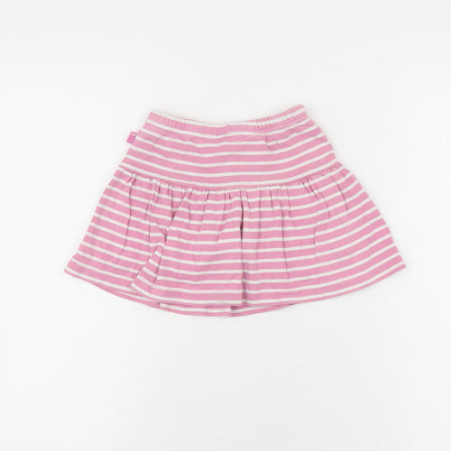 JoJo Maman Bébé Girls Pink Stripe A-Line Skirt 12-24 Months